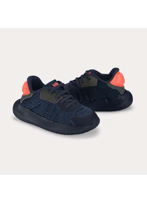 Calçados Bibi - Tênis Infantil Bibi Flash Azul Marinho com Laranja Azul 3