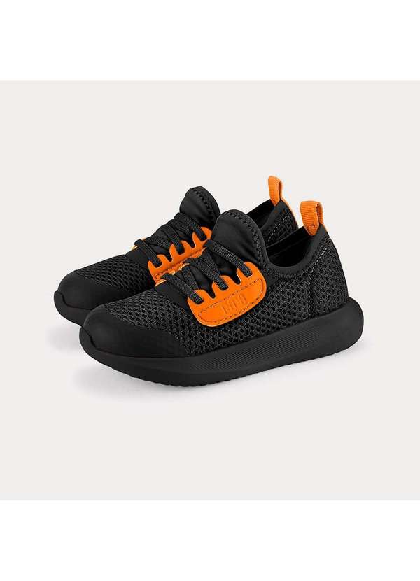 Calçados Bibi - Tênis Infantil Bibi Flash Preto com Laranja Preto 2