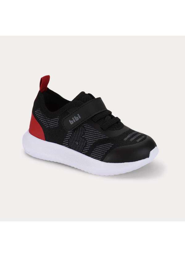 Calçados Bibi - Tênis Infantil Bibi Flash Tech Preto com Vermelho Preto 2