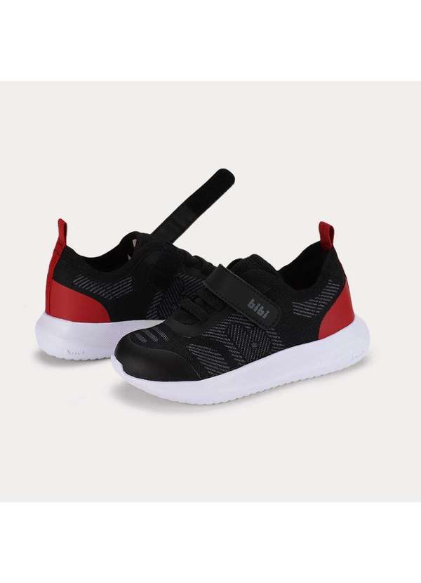 Calçados Bibi - Tênis Infantil Bibi Flash Tech Preto com Vermelho Preto 4