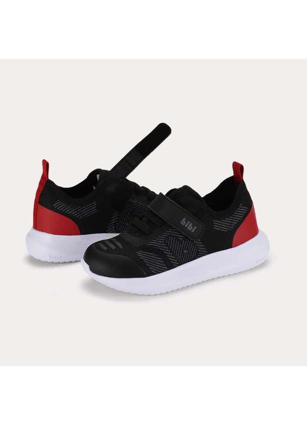 Calçados Bibi - Tênis Infantil Bibi Flash Tech Preto com Vermelho Preto 7