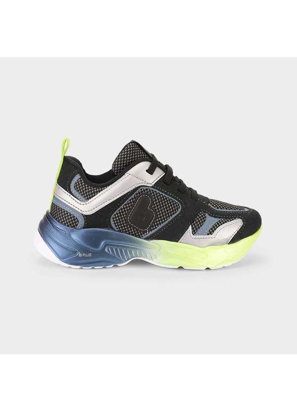 Calçados Bibi - Tênis Infantil Bibi Pegasus Preto com Verde Preto