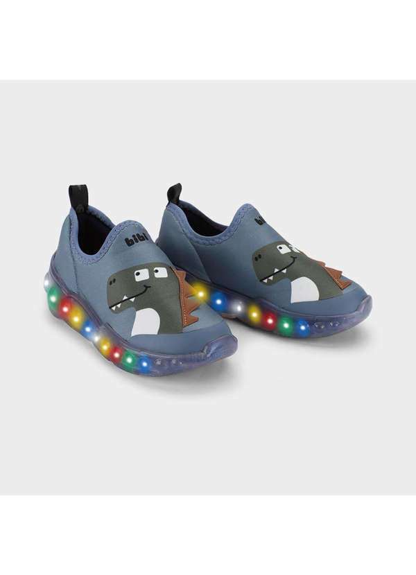 Calçados Bibi - Tênis Infantil Bibi Roller 3.0 Azul Dino com Luz Azul 3