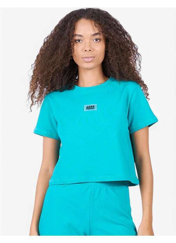 Aeropostale - Camiseta Cropped Manga Curta Feminina Aéropostale - Verde