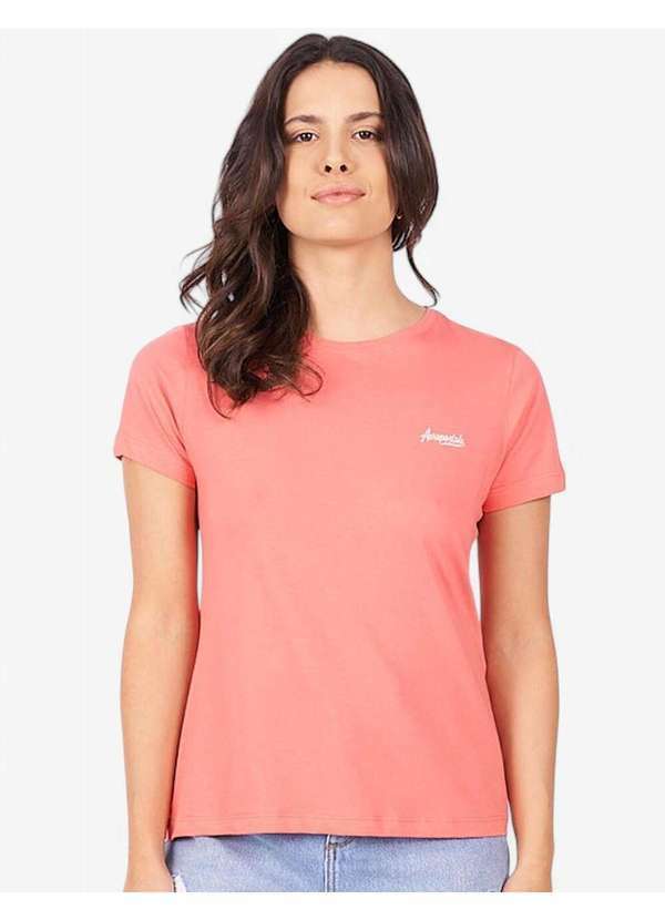 Aeropostale - Camiseta Manga Curta Feminina Toque Seda Aéropostale - Rosa