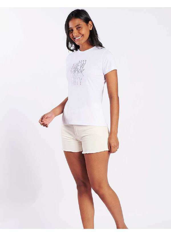 Aeropostale - Camiseta Manga Curta Feminino Silkada Aeropostale - Branco