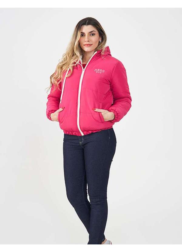 Aeropostale - Jaqueta Feminino Aeropostale Dupla Face - Rosa 3