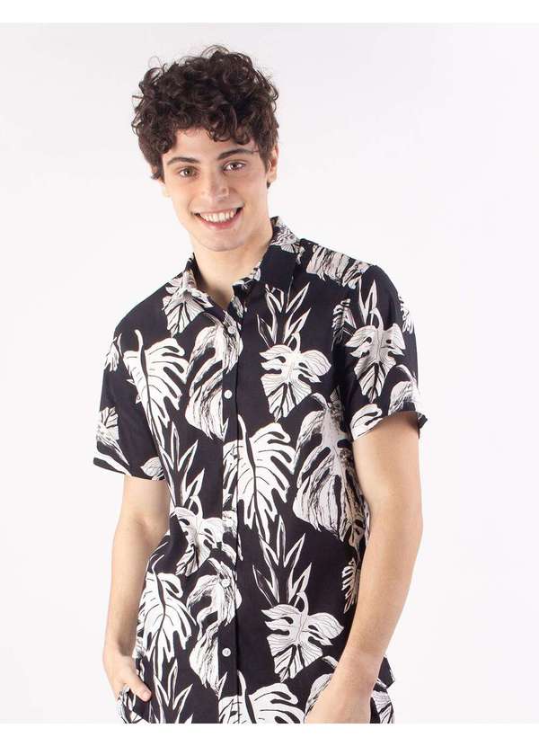 Aeropostale - Camisa Manga Curta Aéropostale Masculino - Preto/Cru 1