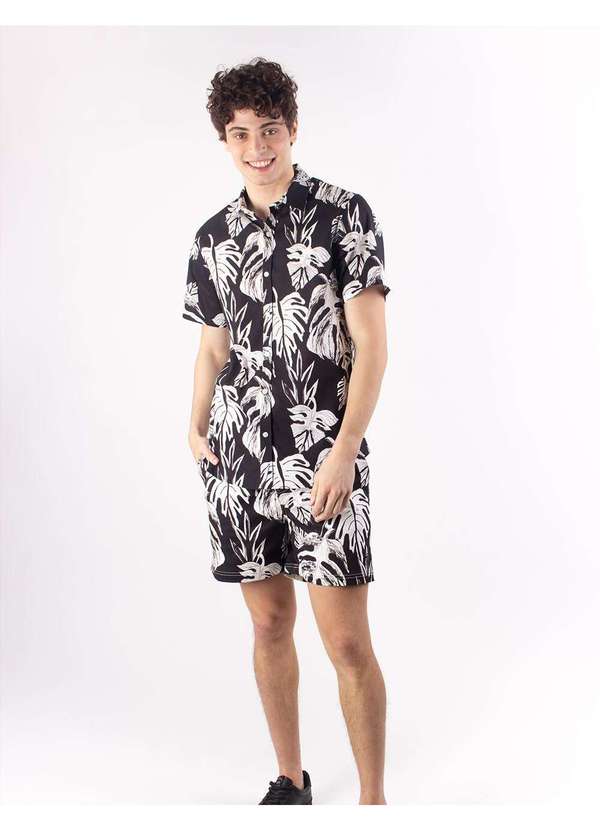 Aeropostale - Camisa Manga Curta Aéropostale Masculino - Preto/Cru 3