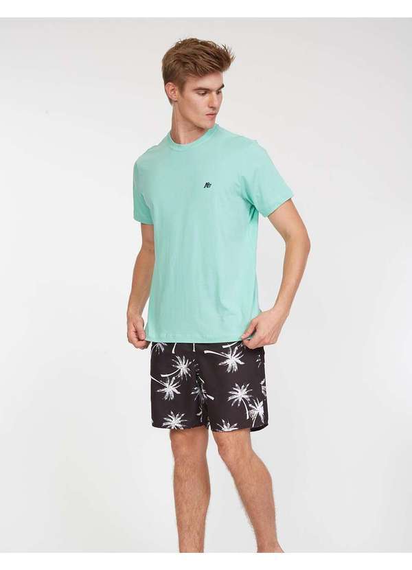 Aeropostale - Camiseta Manga Curta Masculina Básica Logo A87 Aéropostale - Verde Claro