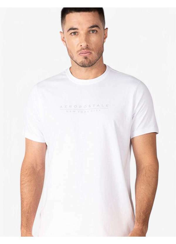 Aeropostale - Camiseta Manga Curta Masculina Silkada Aéropostale - Branco