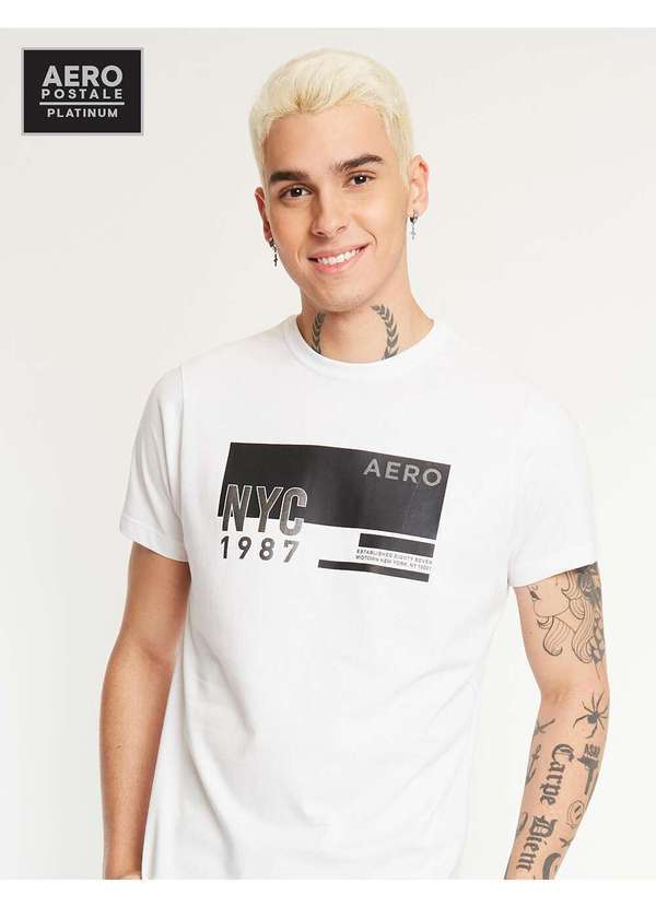 Aeropostale - Camiseta Manga Curta Masculino Aeropostale - Branco