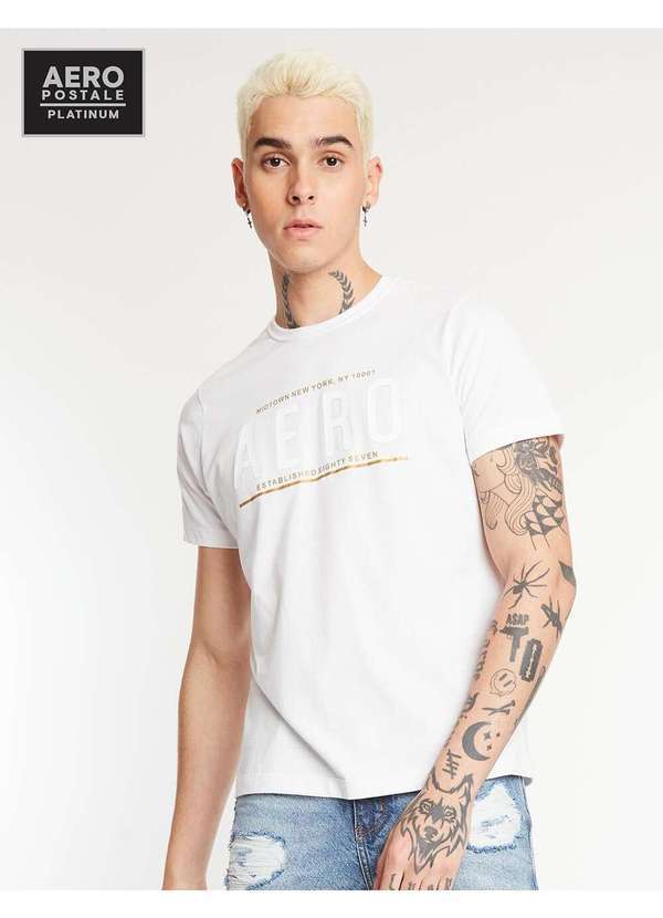 Aeropostale - Camiseta Manga Curta Masculino Aeropostale - Branco