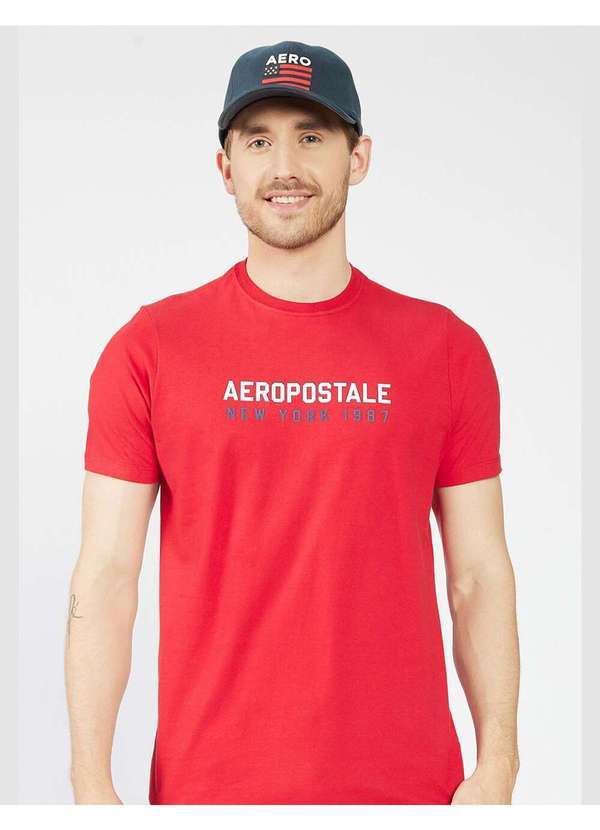 Aeropostale - Camiseta Manga Curta Masculino Aéropostale - Vermelho