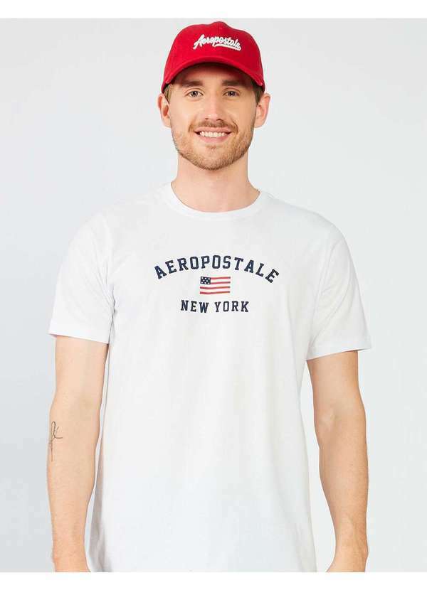Aeropostale - Camiseta Manga Curta Masculino Aéropostale - Branco