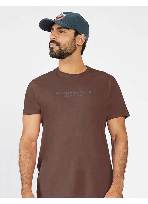 Aeropostale - Camiseta Manga Curta Masculino Aéropostale - Marrom