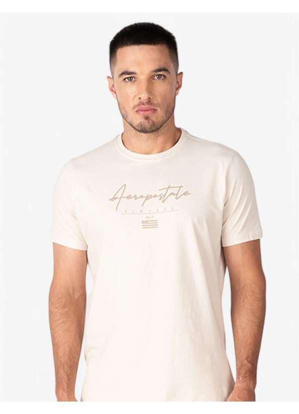 Aeropostale - Camiseta Manga Curta Masculino Silkada Aéropostale - Areia