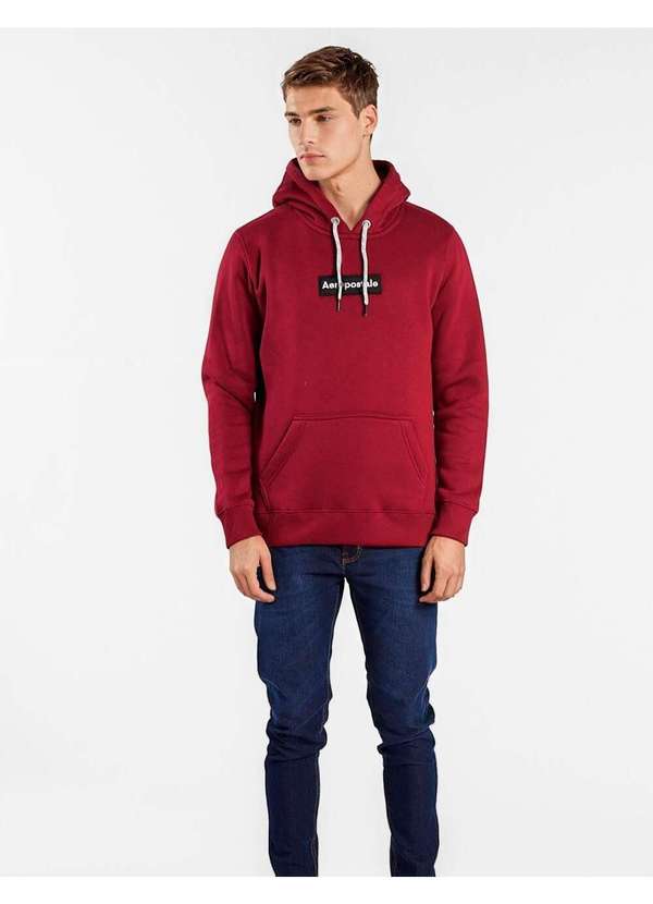 Aeropostale - Blusa Moletom Masculina Fechada Aéropostale - Bordô 1