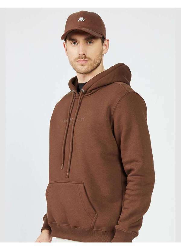 Aeropostale - Blusa Moletom Masculino Fechado Aéropostale - Marrom