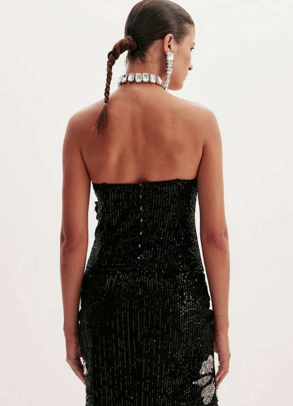 Amarante do Brasil - Blusa Corset com Bordado Preto 3