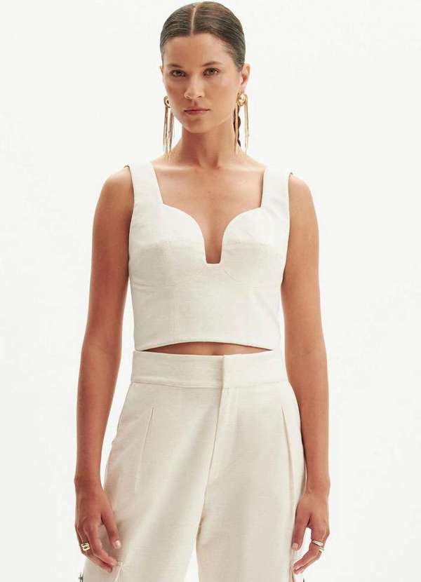 Amarante do Brasil - Blusa Corset de Alça Branco