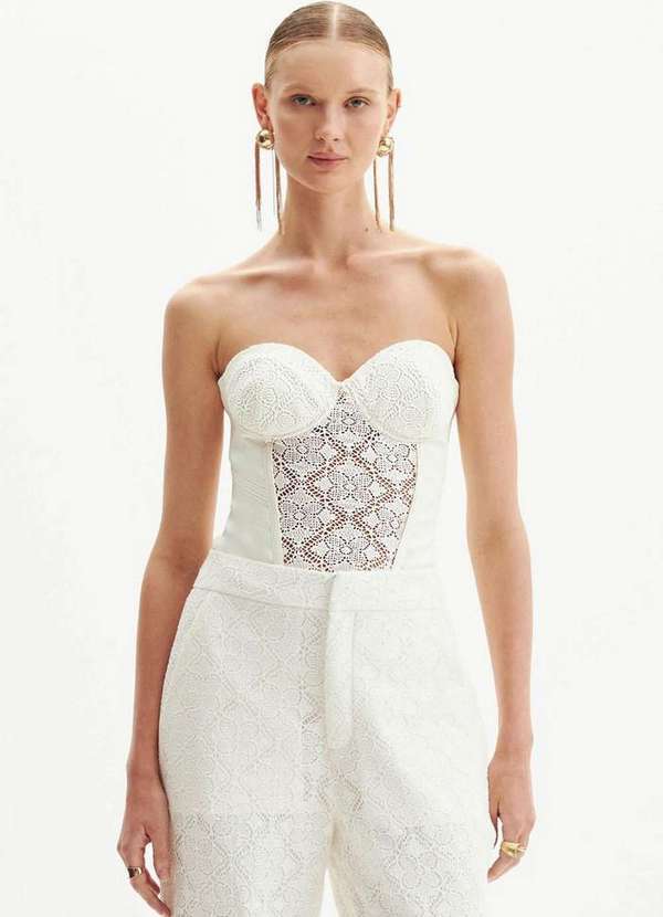Amarante do Brasil - Blusa Corset Tomara que Caia Branco