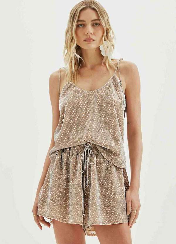 Amarante do Brasil - Blusa Shine de Alça Bege