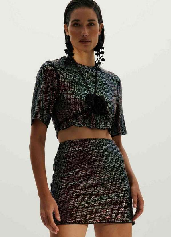 Amarante do Brasil - T-Shirt com Aplicações Preto Preto