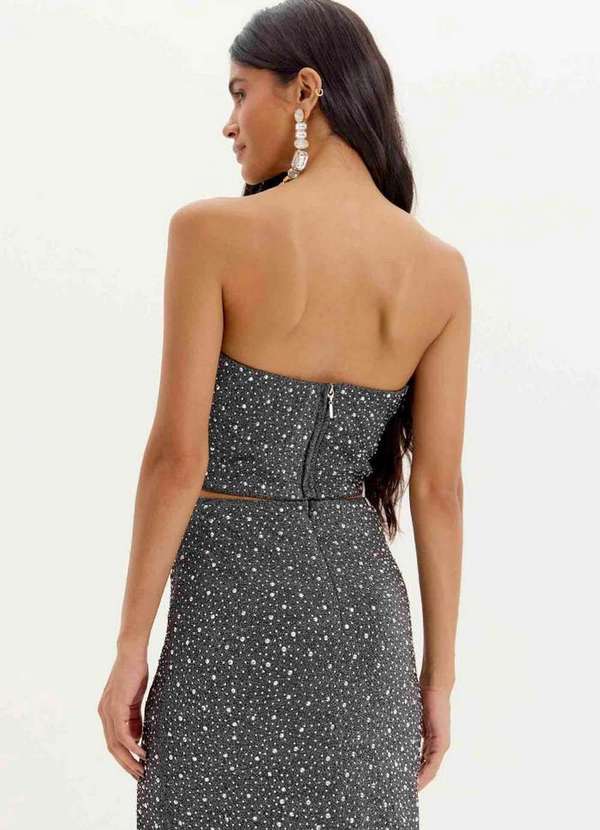 Amarante do Brasil - Top Cropped Brilho Cinza 3