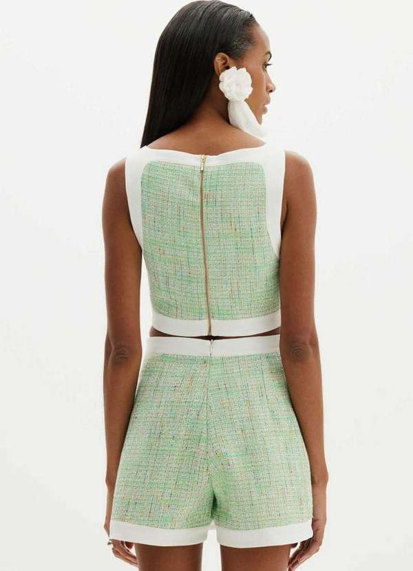 Amarante do Brasil - Top Cropped com Botões Amarante Verde