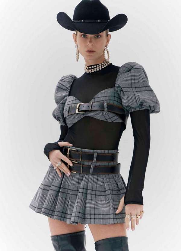 Amarante do Brasil - Top Cropped Manga Bufante Rosa