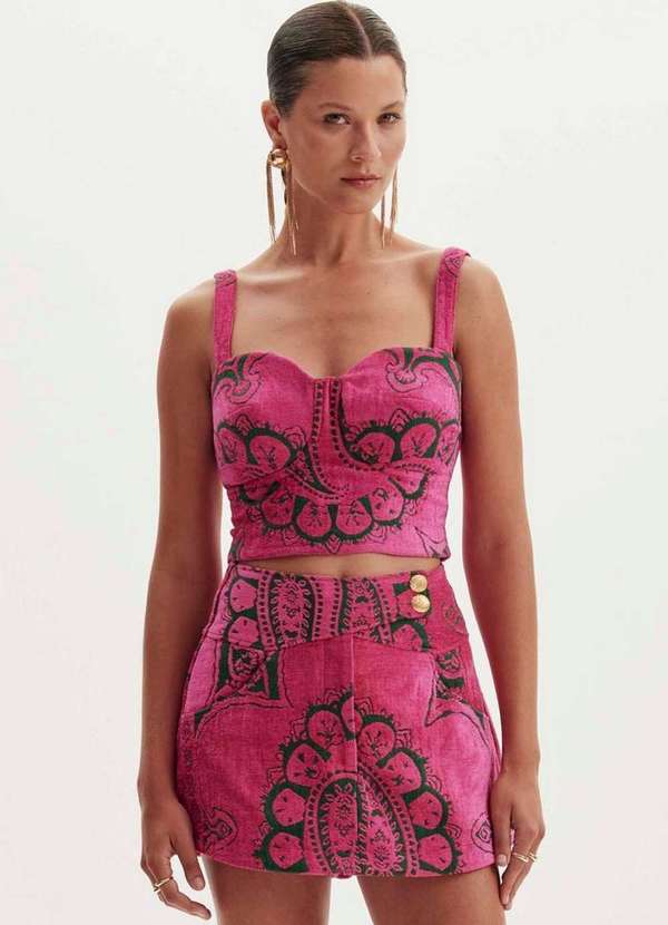 Amarante do Brasil - Top de Alça Cropped Rosa