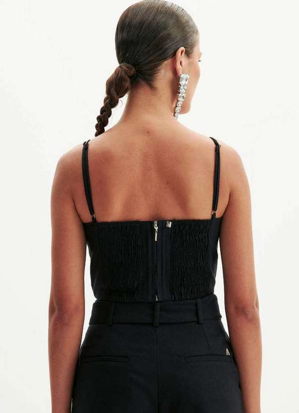 Amarante do Brasil - Top de Alca Cropped Preto 2