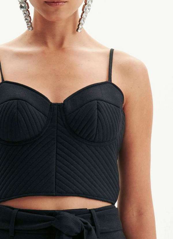 Amarante do Brasil - Top de Alca Cropped Preto 3