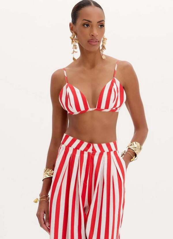 Amarante do Brasil - Top de Alça Listrado Vermelho