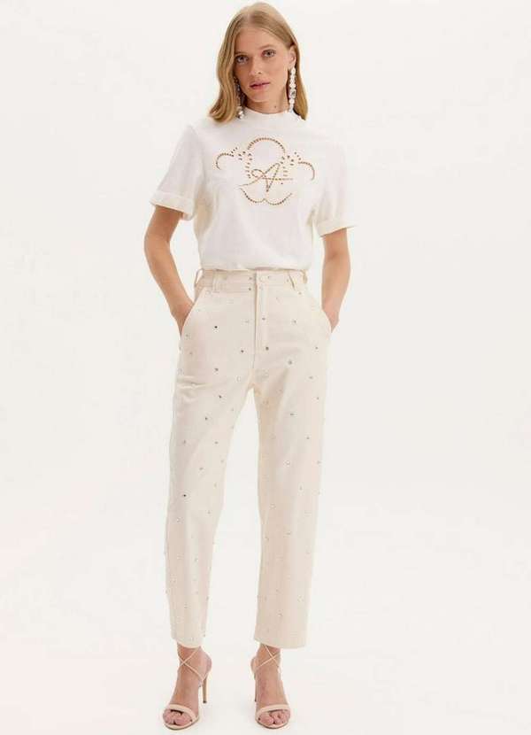 Amarante do Brasil - Calça Baggy Sarja Branco