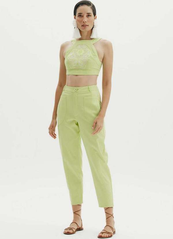 Amarante do Brasil - Calça Carrot Cintura Alta Verde