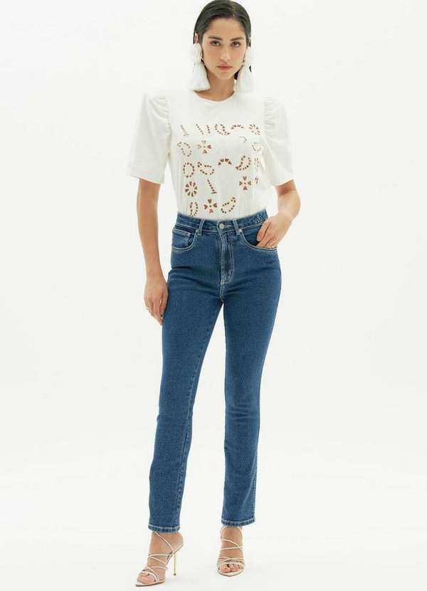 Amarante do Brasil - Calça Jeans Skinny Super High Amarante Azul