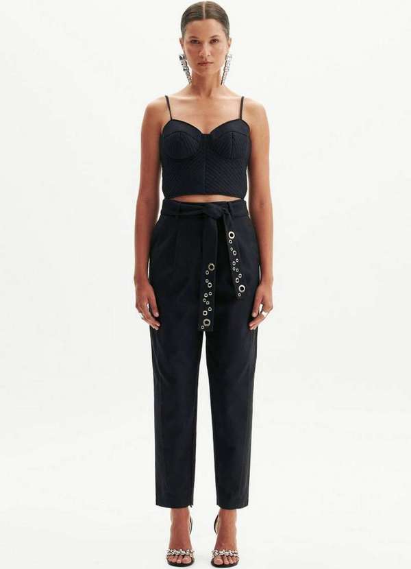 Amarante do Brasil - Calca Reta Cintura Alta Amarante Preto