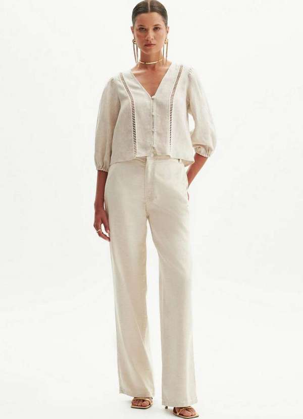 Amarante do Brasil - Calça Sarja Full Length Amarante Branco