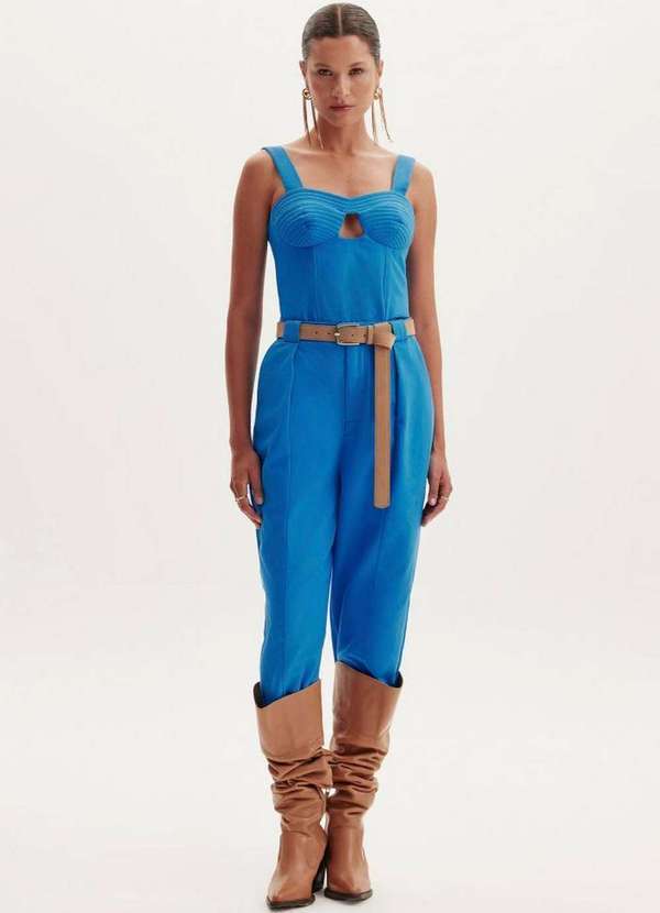 Amarante do Brasil - Calca Slouchy Cintura Alta Amarante Azul