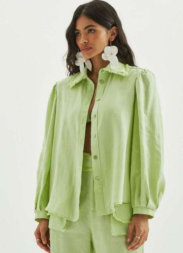 Amarante do Brasil - Camisa de Linho Alongada Bege