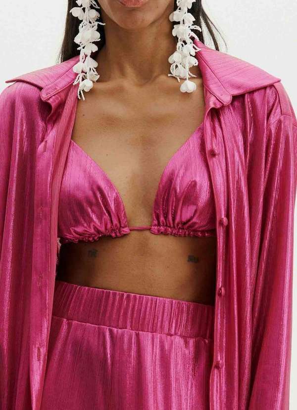 Amarante do Brasil - Camisa Oversized Alongada Rosa