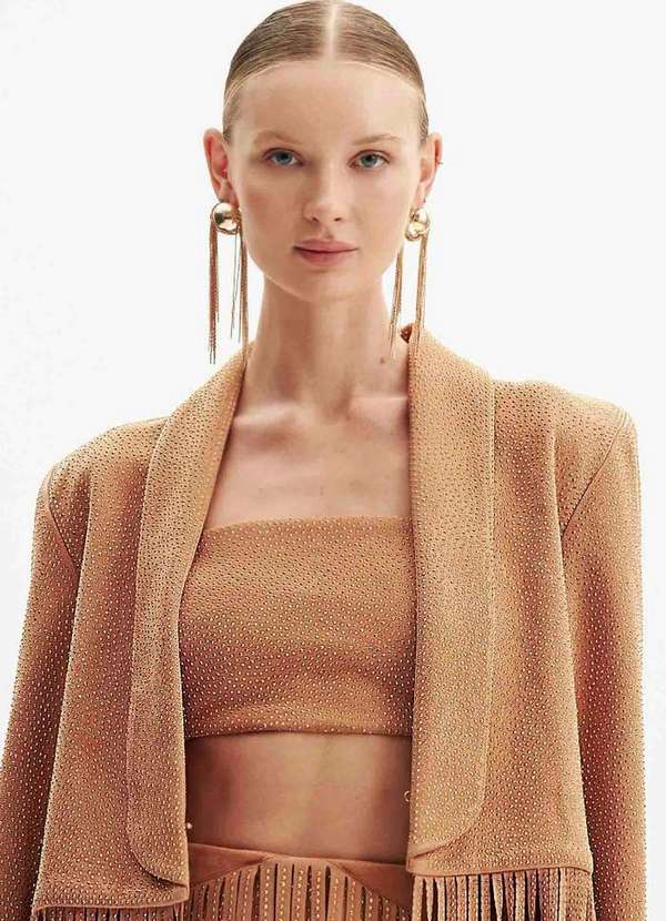 Amarante do Brasil - Blazer com Franjas Shine Preto 2