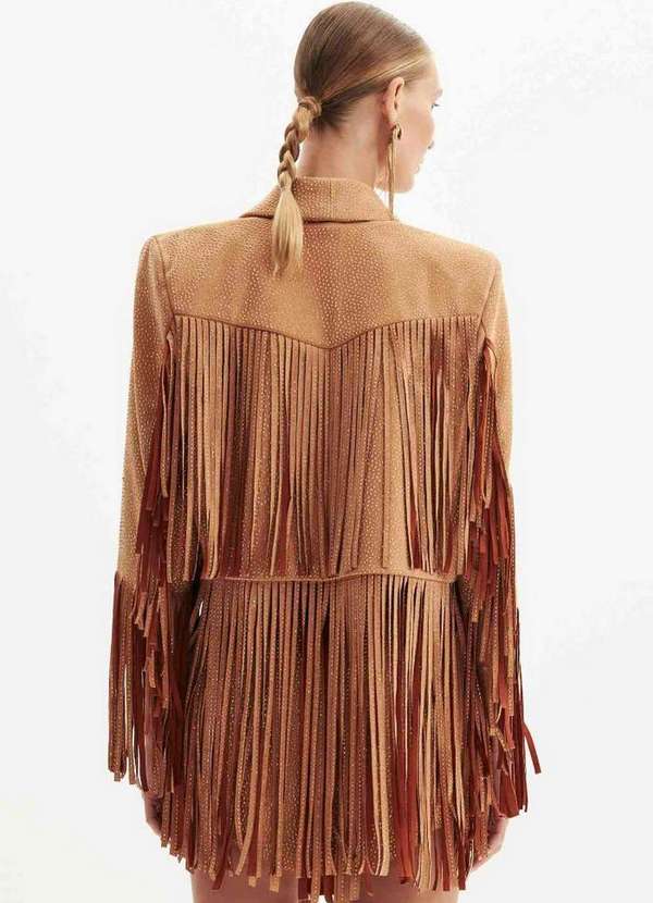 Amarante do Brasil - Blazer com Franjas Shine Preto 4