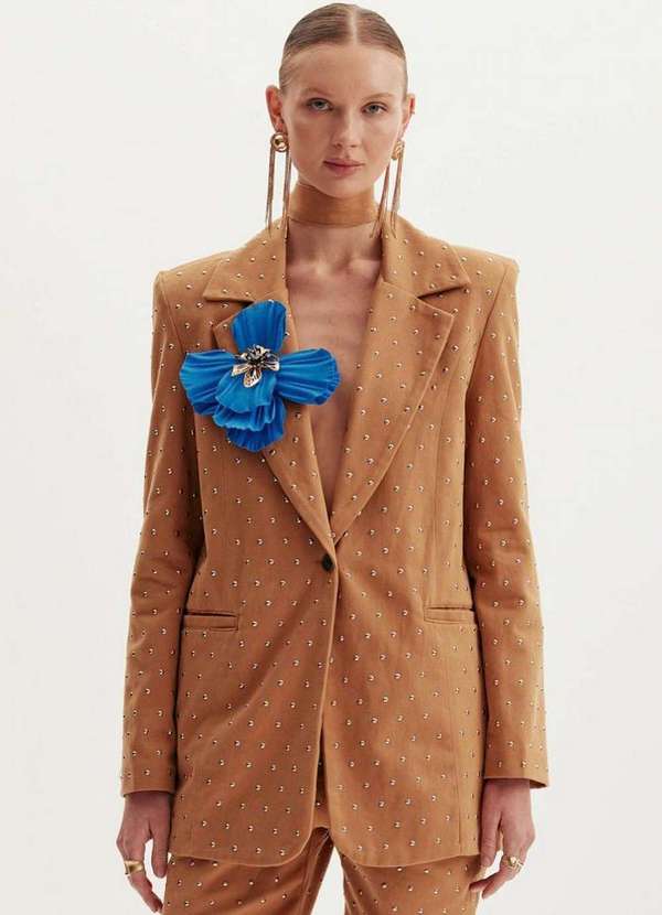 Amarante do Brasil - Blazer Sarja Alongado Amarante Marrom