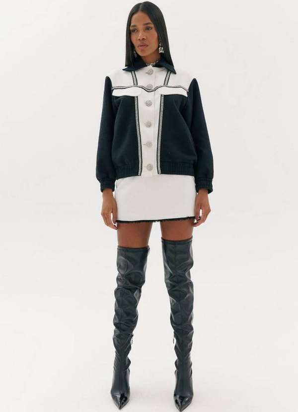 Amarante do Brasil - Jaqueta Alongada Preto