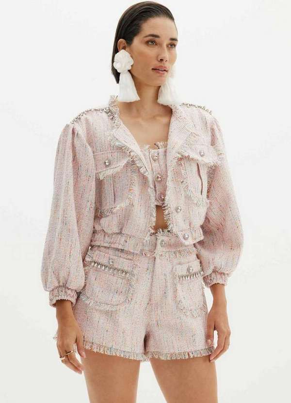 Amarante do Brasil - Jaqueta Bomber com Bordado Bege