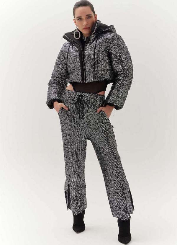 Amarante do Brasil - Jaqueta Puffer Paetê Amarante Preto