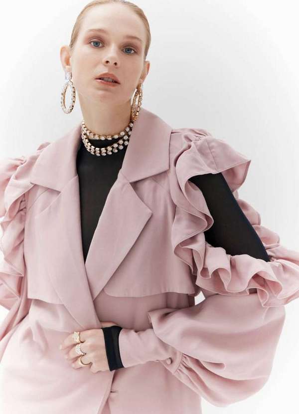 Amarante do Brasil - Trench Coat com Babados Rosa 3